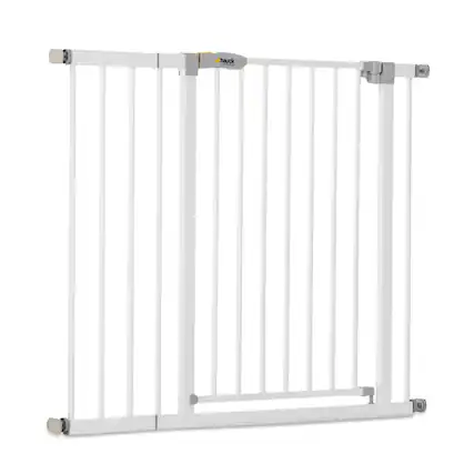 Front. hauck - hauck Open N Stop Pressure Mounted Fit Baby Safety Gate with 8" Extension, White.
