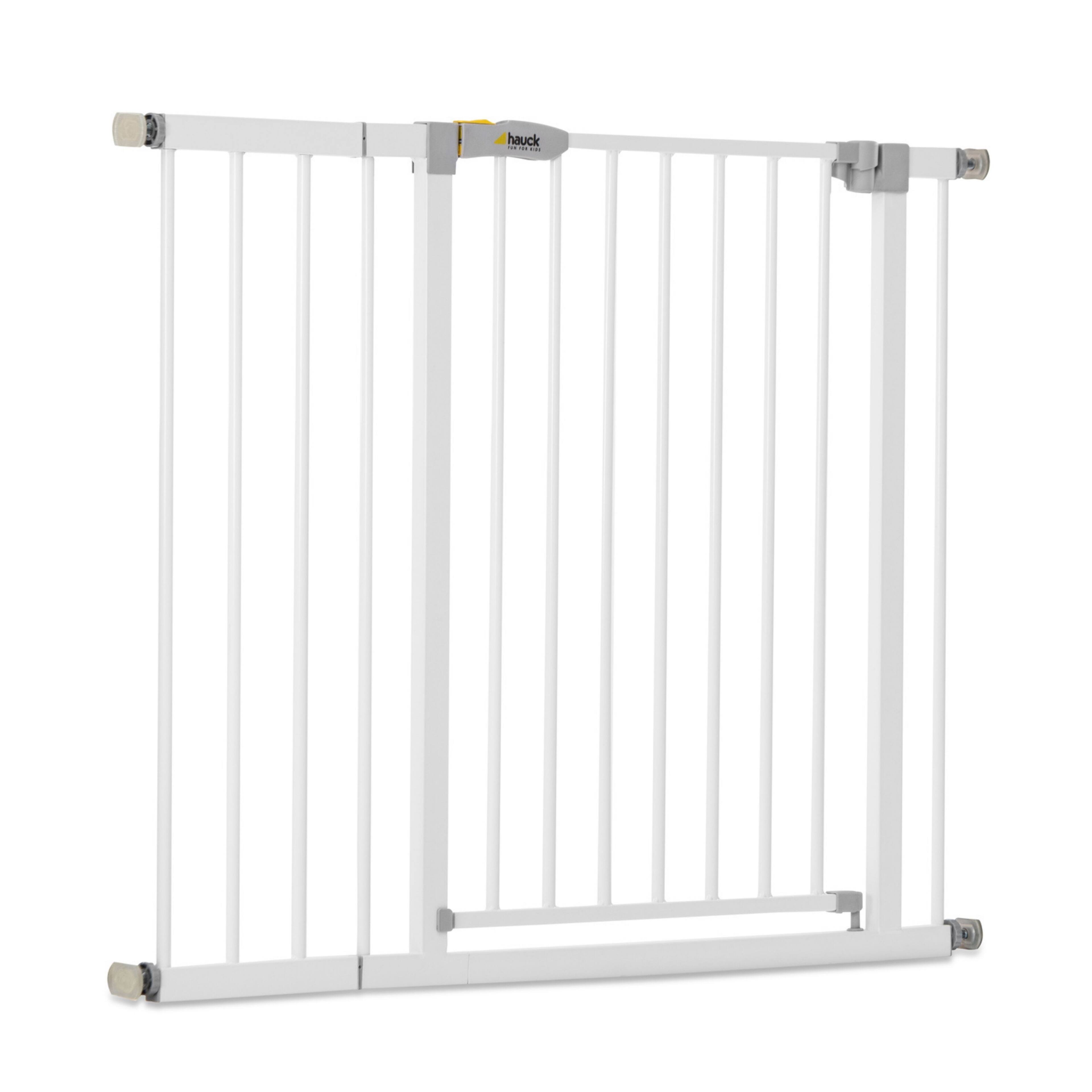 Front. hauck - hauck Open N Stop Pressure Mounted Fit Baby Safety Gate with 8" Extension, White.