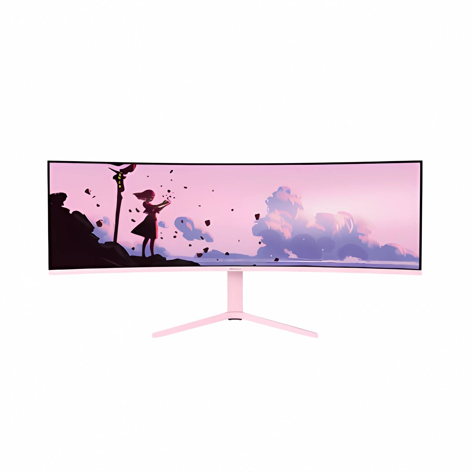 Alt View 2. Arozzi - Arozzi – Nova 49" Curved VA Dual QHD 165Hz Super Ultrawide Gaming Monitor – Pink - Pink.