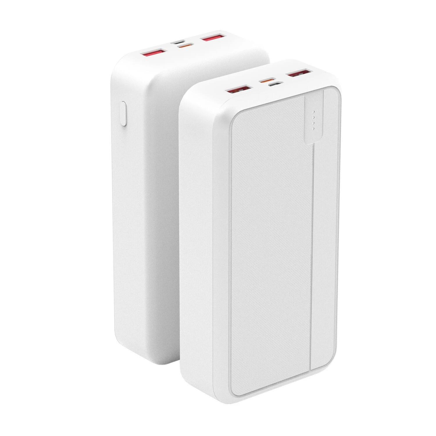 Angle. Home Collection - 10000mAh Portable Fast Charger PD22.5W USB-C Power Bank Black White - White.