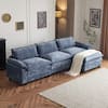 Front. Winado - Sectional Modular Deep Seat Sofa Couch with Ottoma, Chenille Sofa Sleeper Comfy Upholstered Furniture for Living Room - Blue.