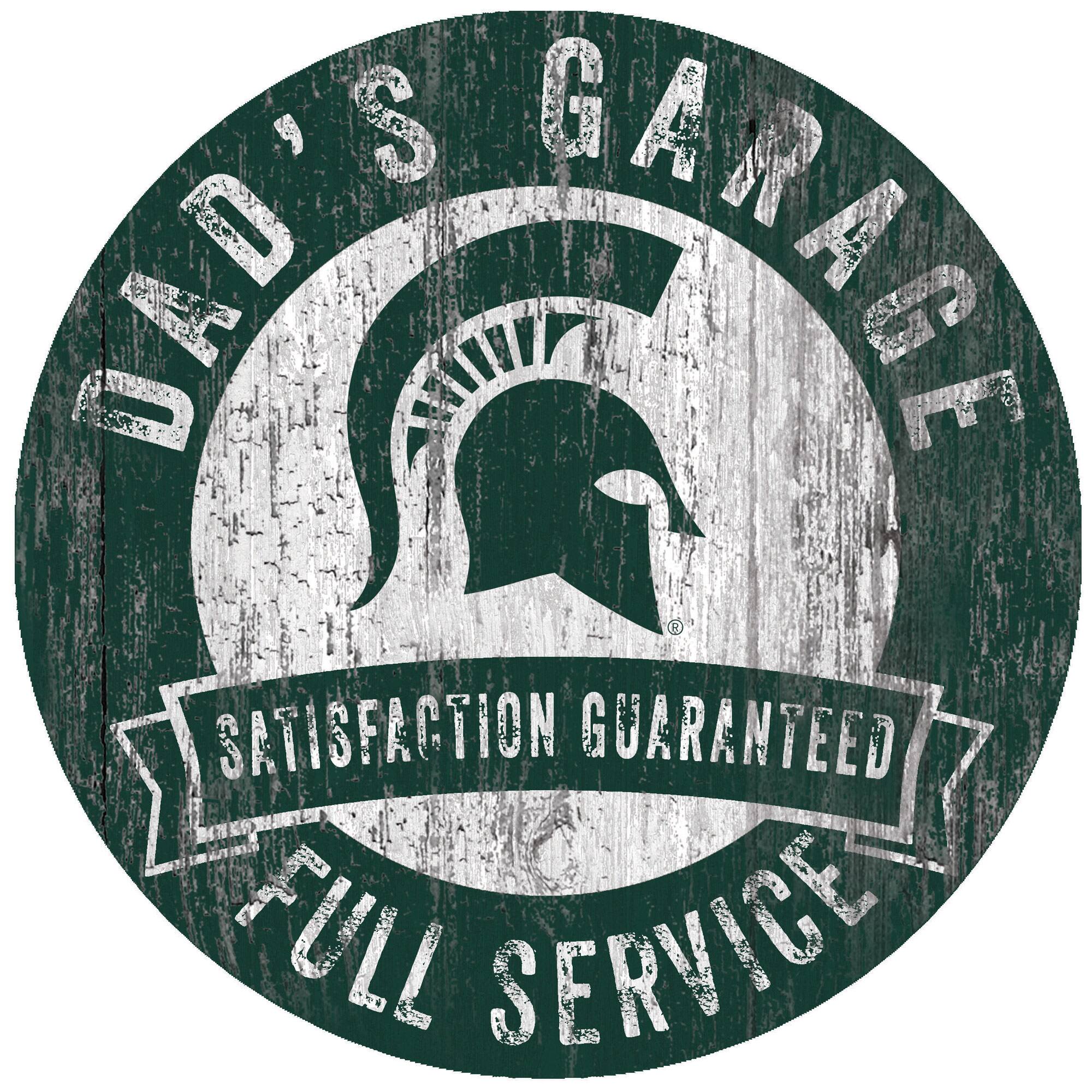 Michigan State Spartans 12" x 12" Dad's Garage Sign