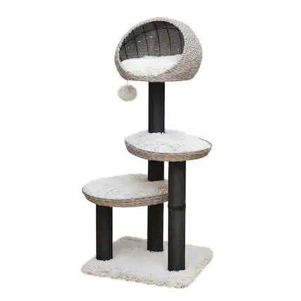 Front. PetPals - 50-in Tundra Cat Tree - Gray.