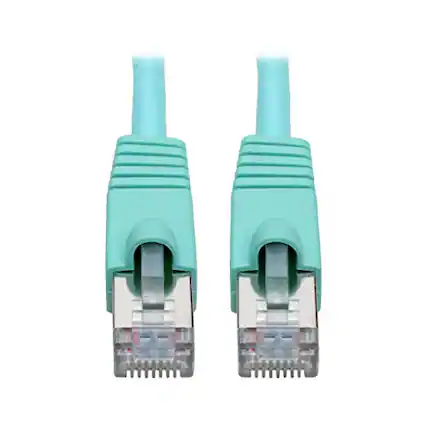 Front. Tripp Lite - Cat6a Snagless Shielded STP Patch Cable 10G, PoE, Aqua M/M 10ft.