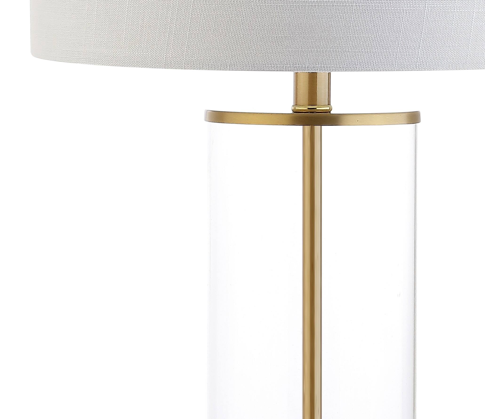 Alt View 6. Jonathan Y - Collins 29.25" Glass LED Table Lamp, Brass Gold - Clear/Brass Gold.