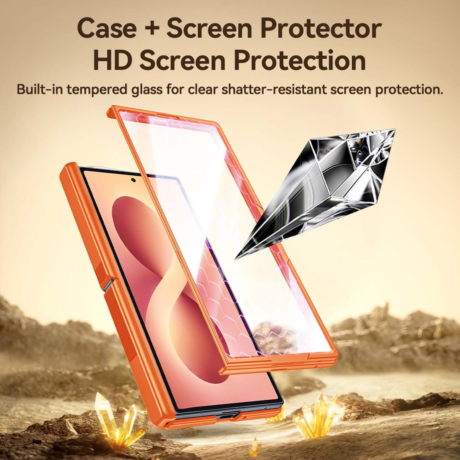Case + Screen Protector  
HD Screen Protection  
Built-in tempered glass for clear shatter-resistant screen protection.
