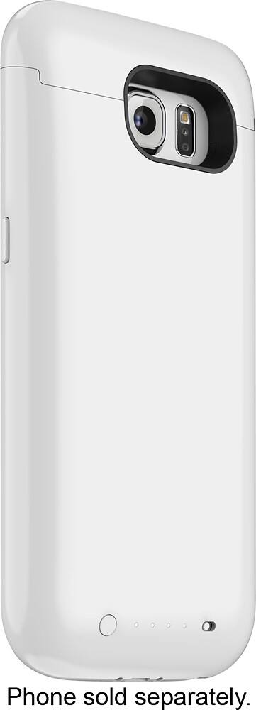 Angle. mophie - Juice Pack External Battery Case for Samsung Galaxy S 6 Cell Phones - White.