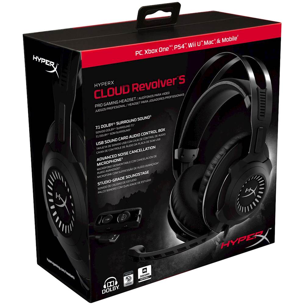 complexiteit Uiterlijk Productiecentrum Best Buy: HyperX Cloud Revolver S Wired Dolby 7.1 Gaming Headset for PC,  Mac, PlayStation 4, Xbox One, Nintendo Wii U and Mobile Devices Black  HX-HSCRS-GM/NA