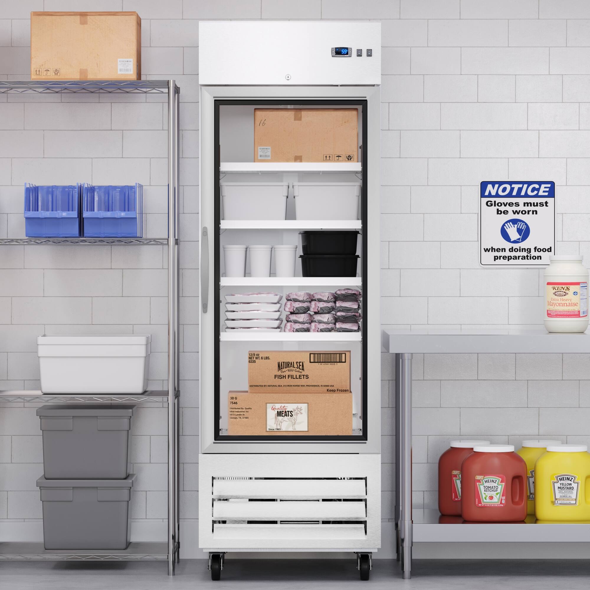 S | 11 NOTICE Gloves must be worn when doing food preparation SENS -s eus Maonnaise ie MIEUE - - .. ... NATIRALSEI FISH FILLETS : - : - : - : - : - : I - - : - I | : I  MEATS AEN COMIO aVa WEIN2 HL O |