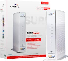 ARRIS - SURFboard  24 x 8 DOCSIS 3.0 Voice Cable Modem with AC1750 Dual-Band Wi-Fi Router for Xfinity - White - Front_Zoom