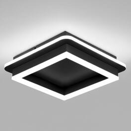 FINEAK - 9.5" Black Modern LED Flush Mount Ceiling Light
