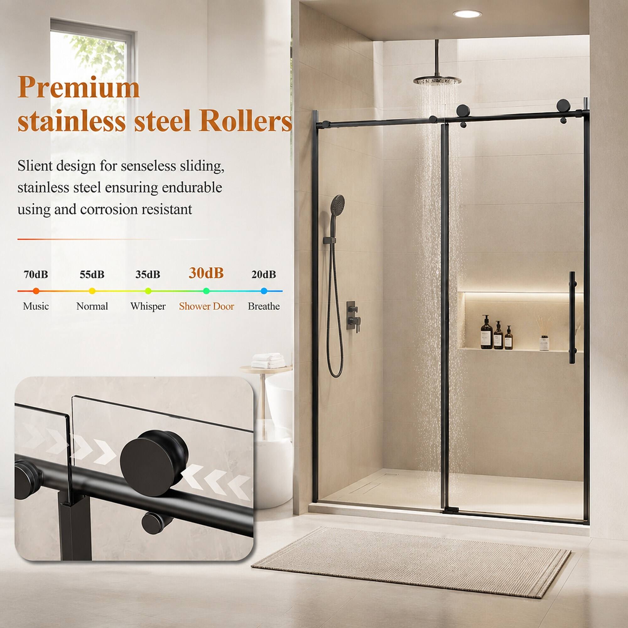 Premium stainless steel Rollers

Silent design for senseless sliding, stainless steel ensuring endurable using and corrosion resistant

70dB
55dB
35dB
30dB
20dB

Music
Normal
Whisper
Shower Door
Breathe