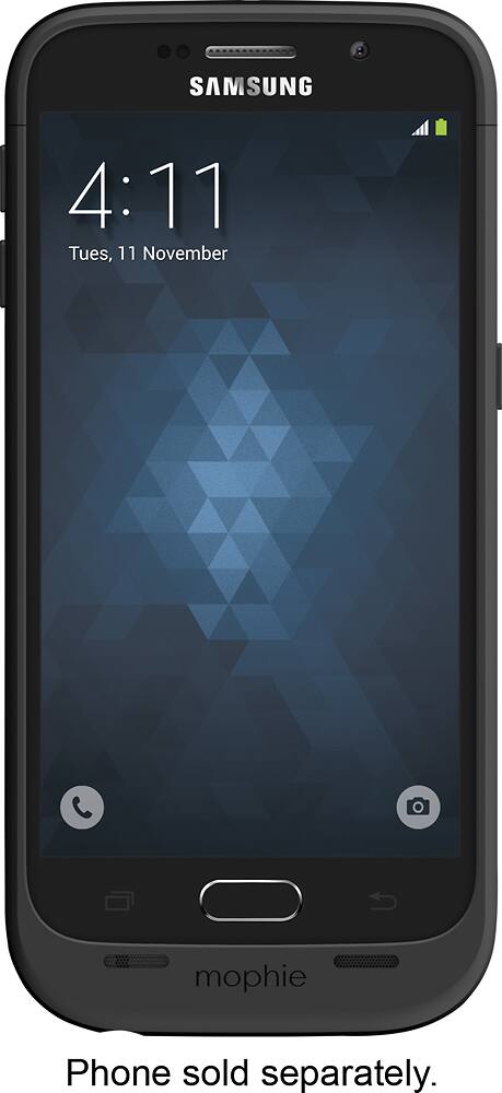 Alt View 2. mophie - Juice Pack External Battery Case for Samsung Galaxy S6 Cell Phones - Black.