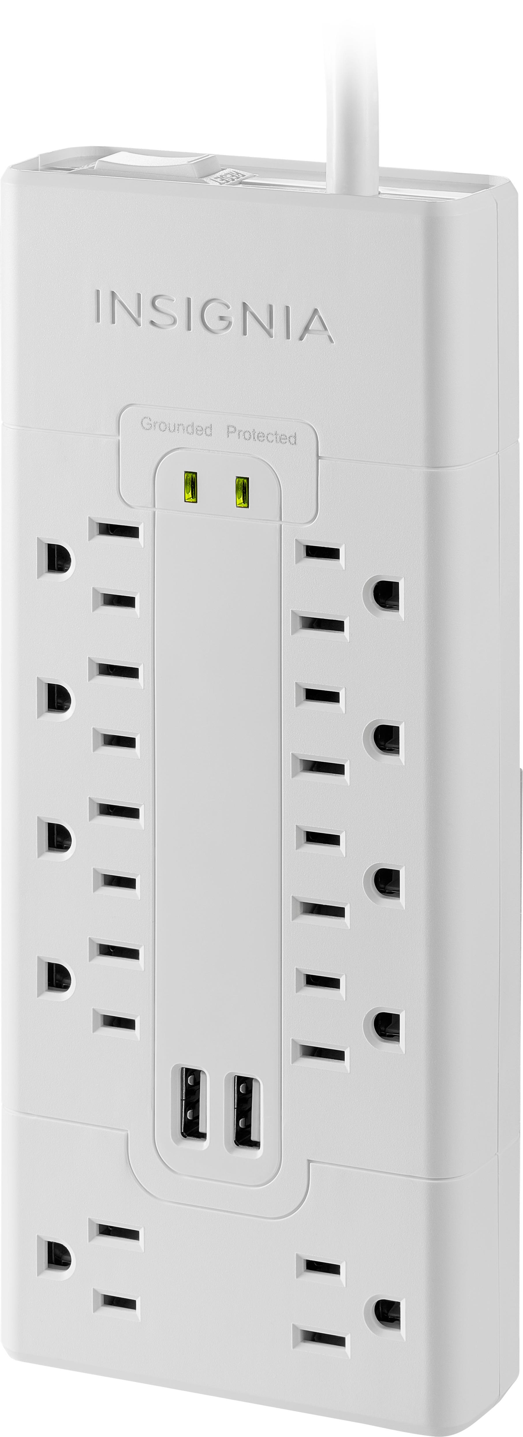 Insignia™ 10 Outlet/2 USB 2700 Joules Surge Protector White NS-PWSU1028 -  Best Buy