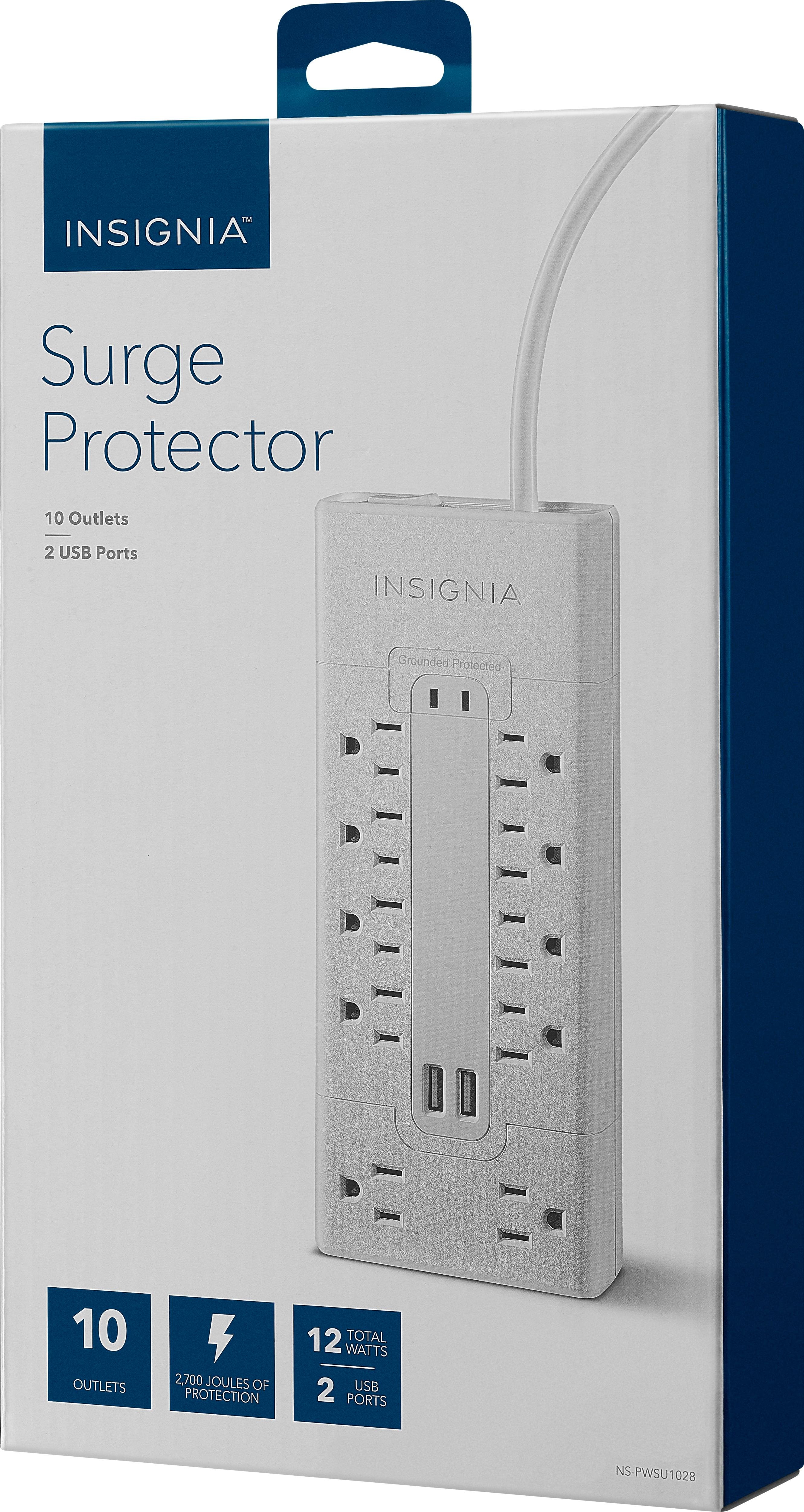 Alt View 13. Insignia™ - 10 Outlet/2 USB 2700 Joules Surge Protector - White.