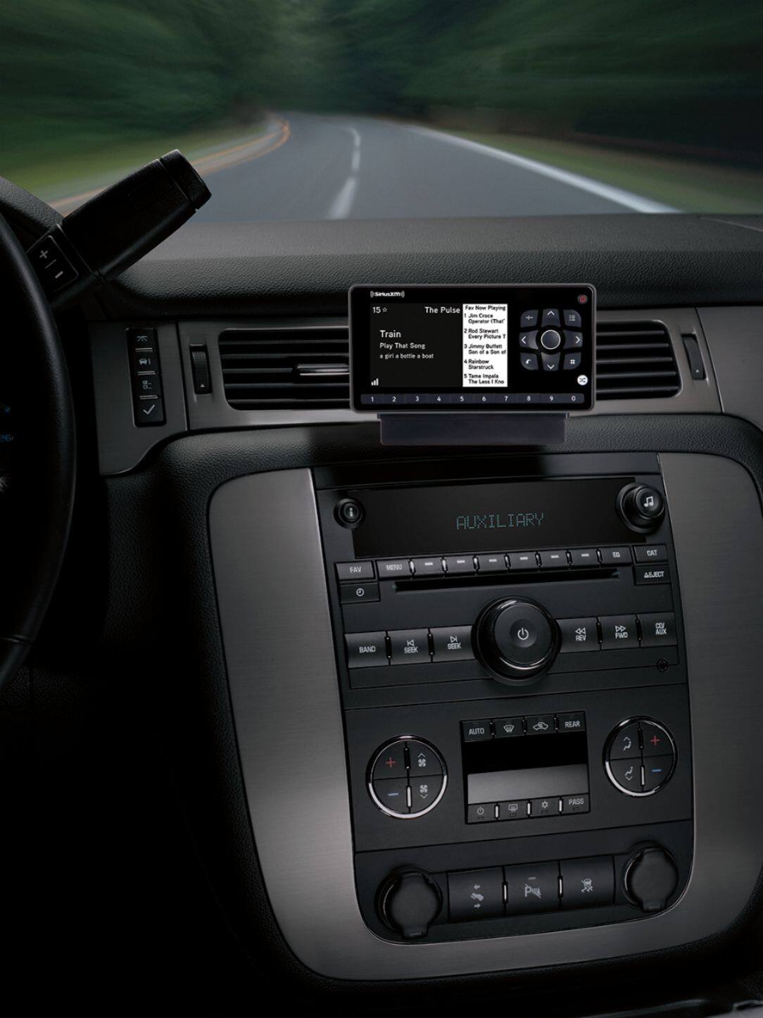 The text on the image reads: "The Pulse - Playing - Sea Train Every Mutura - Play That Song - Butun - - - - . en . Setle . Soat ad -wak Twie impars sl The Less -m 1 3 3 a 1 4 T < E a <  > . C N i AUXILIARY - IO EAT FAN MENO ACT RAND H SIEK TH SEEK 49 RN D PMG a NUN AUTO REAR + x o PASS."