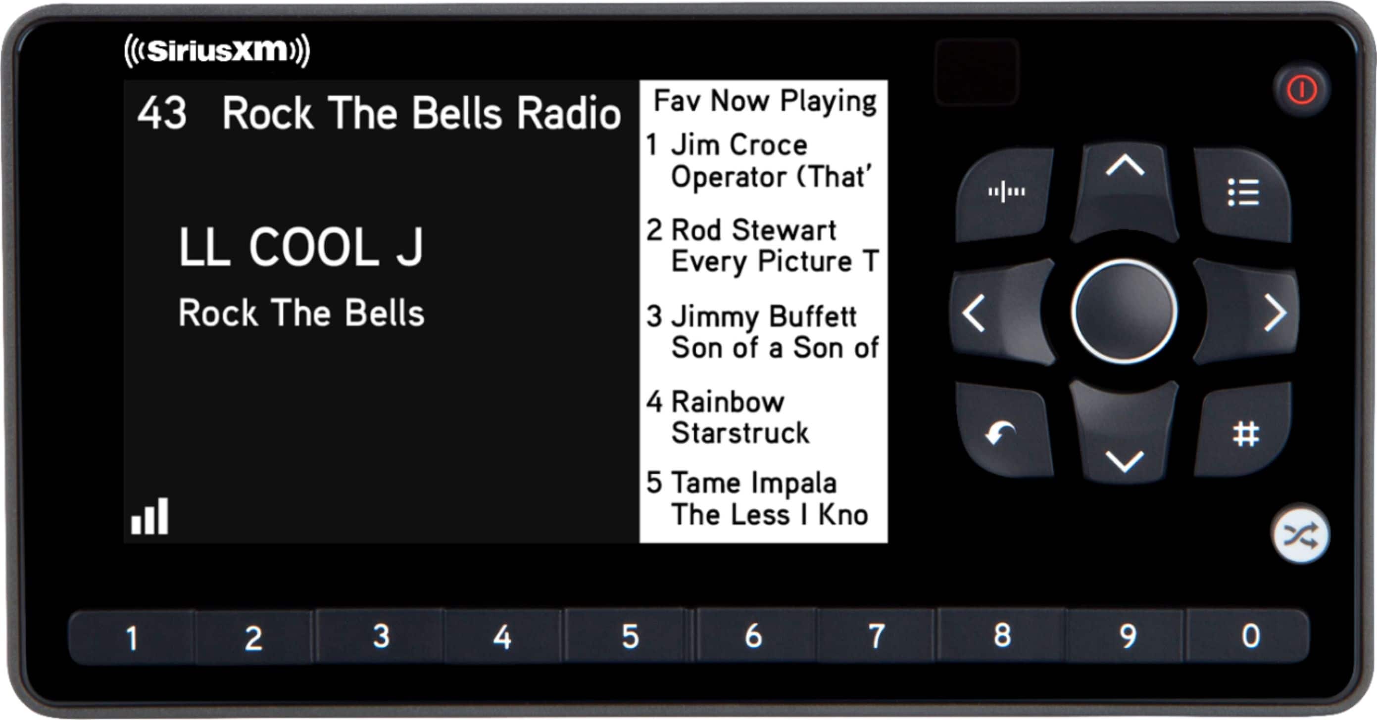 SiriusXM Fav Now Playing 43 Rock The Bells Radio 1 Jim Croce Operator (That's the Way I Feel) 2 Rod Stewart LL COOL J Every Picture Tells a Story 3 Jimmy Buffett Son of a Son of a Sailor 4 Rainbow Starstruck 5 Tame Impala The Less I Know the Better
