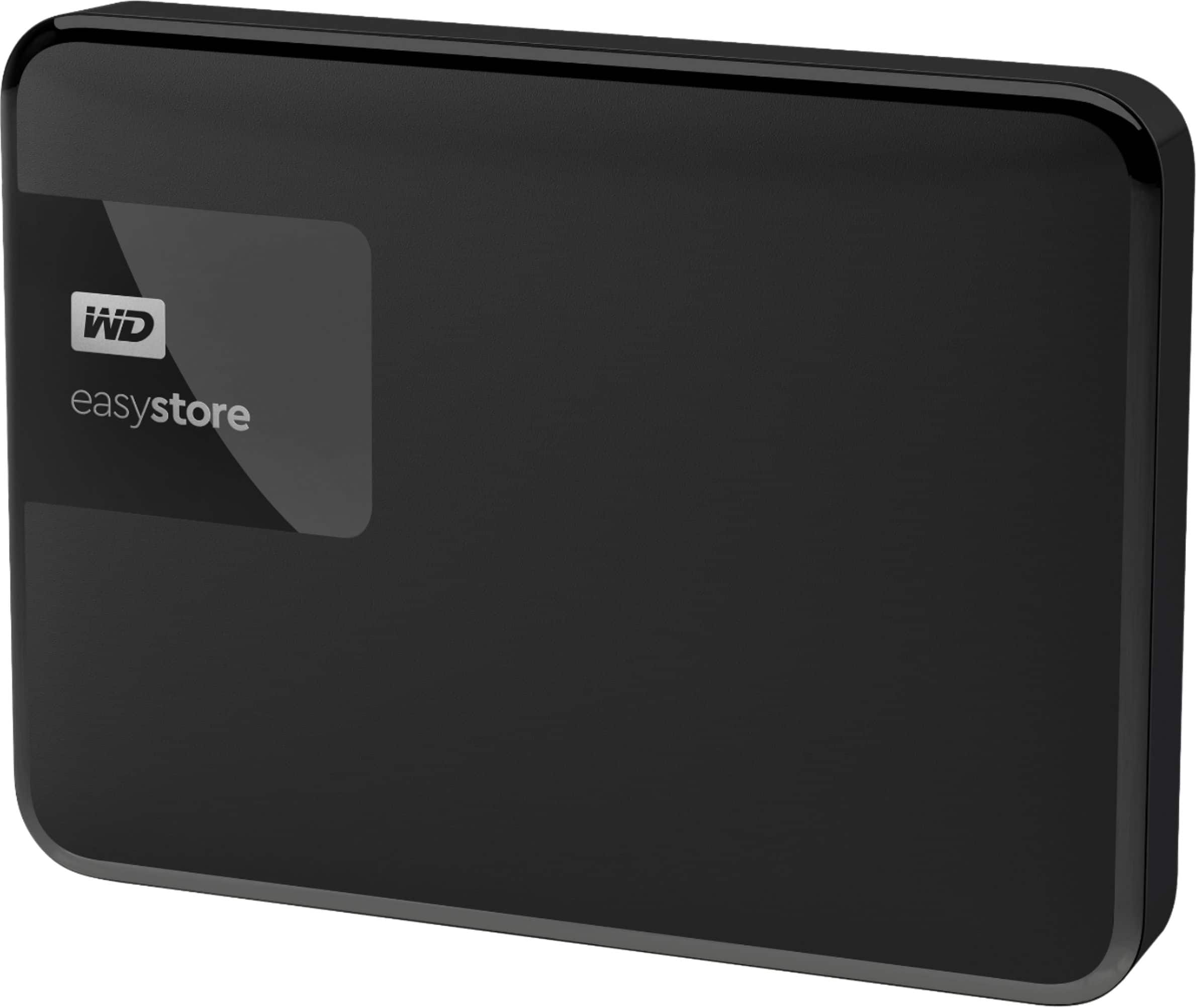 Left. WD - Easystore 2TB USB 3.0 External Portable Hard Drive - Black.