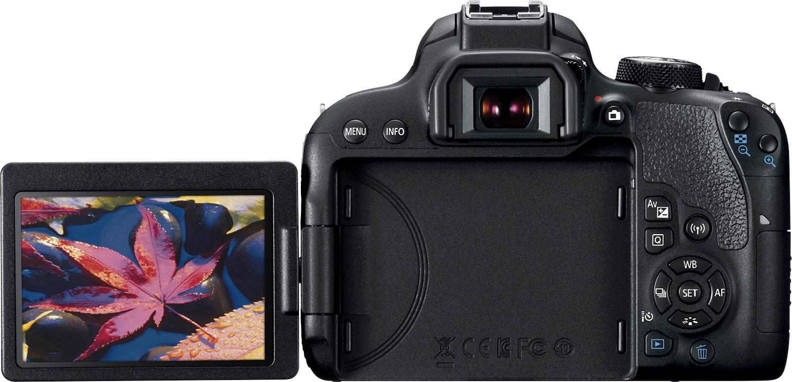 Back View: Canon - EOS Rebel T7i DSLR Video Camera with EF-S 18-55mm IS STM Lens - Black