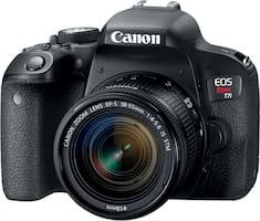 Canon - EOS Rebel T7i DSLR Camera with EF-S 18-55mm IS STM Lens - Black - Front_Zoom