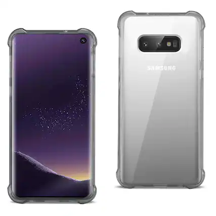 Front. Reiko - Samsung Galaxy S10 Lite(S10E) Clear Bumper Case With Air Cushion Protection In Clear Black - Black.