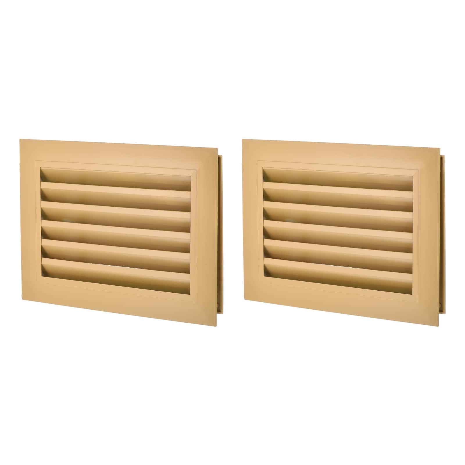Unique Bargains - 12" x 8" Door Air Vent Cover 2pcs, Anodized Aluminum Alloy Louvered Grille Guard for Cabinet Wardrobe Door - Black