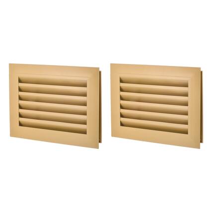 Front. Unique Bargains - 12" x 8" Door Air Vent Cover 2pcs, Anodized Aluminum Alloy Louvered Grille Guard for Cabinet Wardrobe Door - Black.