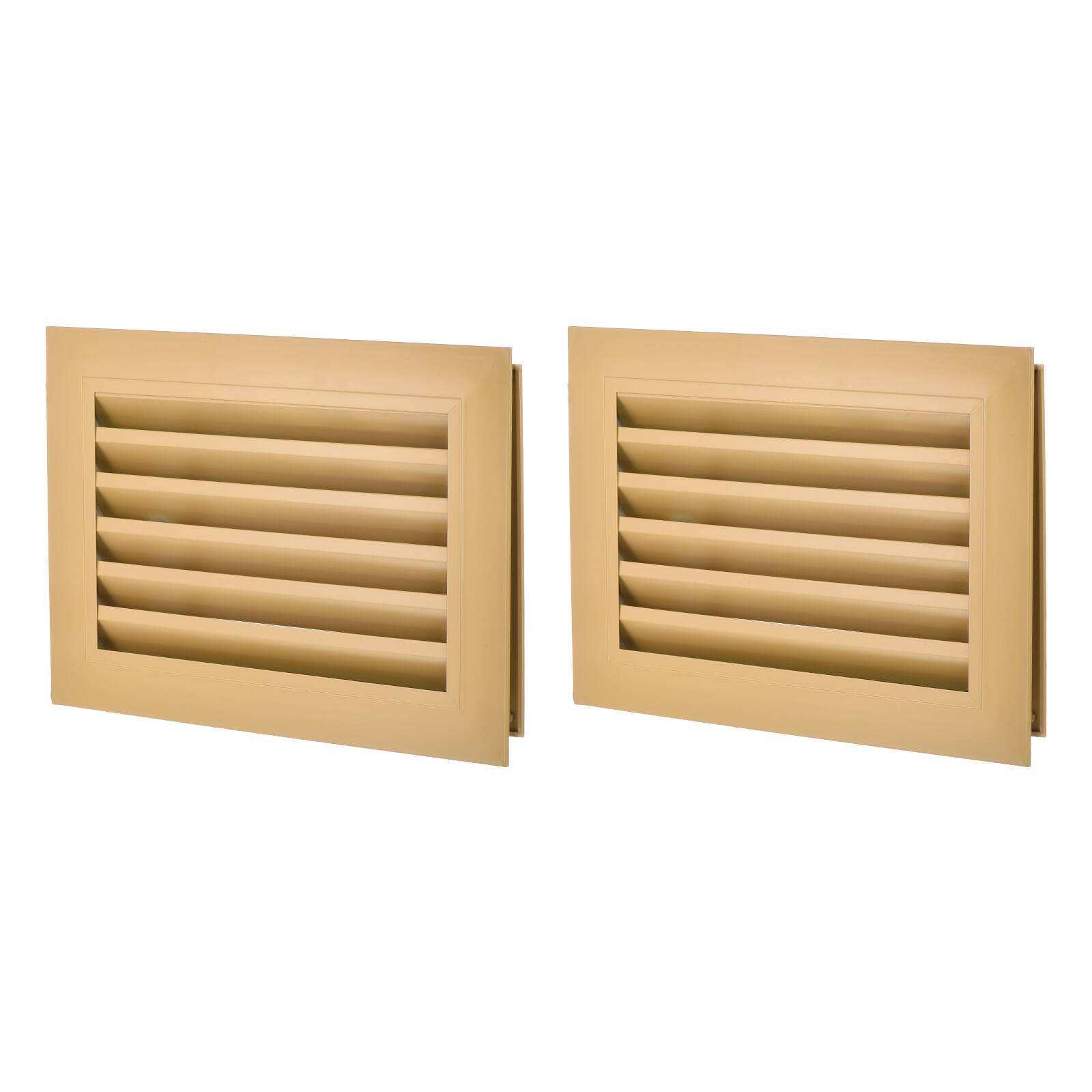 Front. Unique Bargains - 12" x 8" Door Air Vent Cover 2pcs, Anodized Aluminum Alloy Louvered Grille Guard for Cabinet Wardrobe Door - Black.