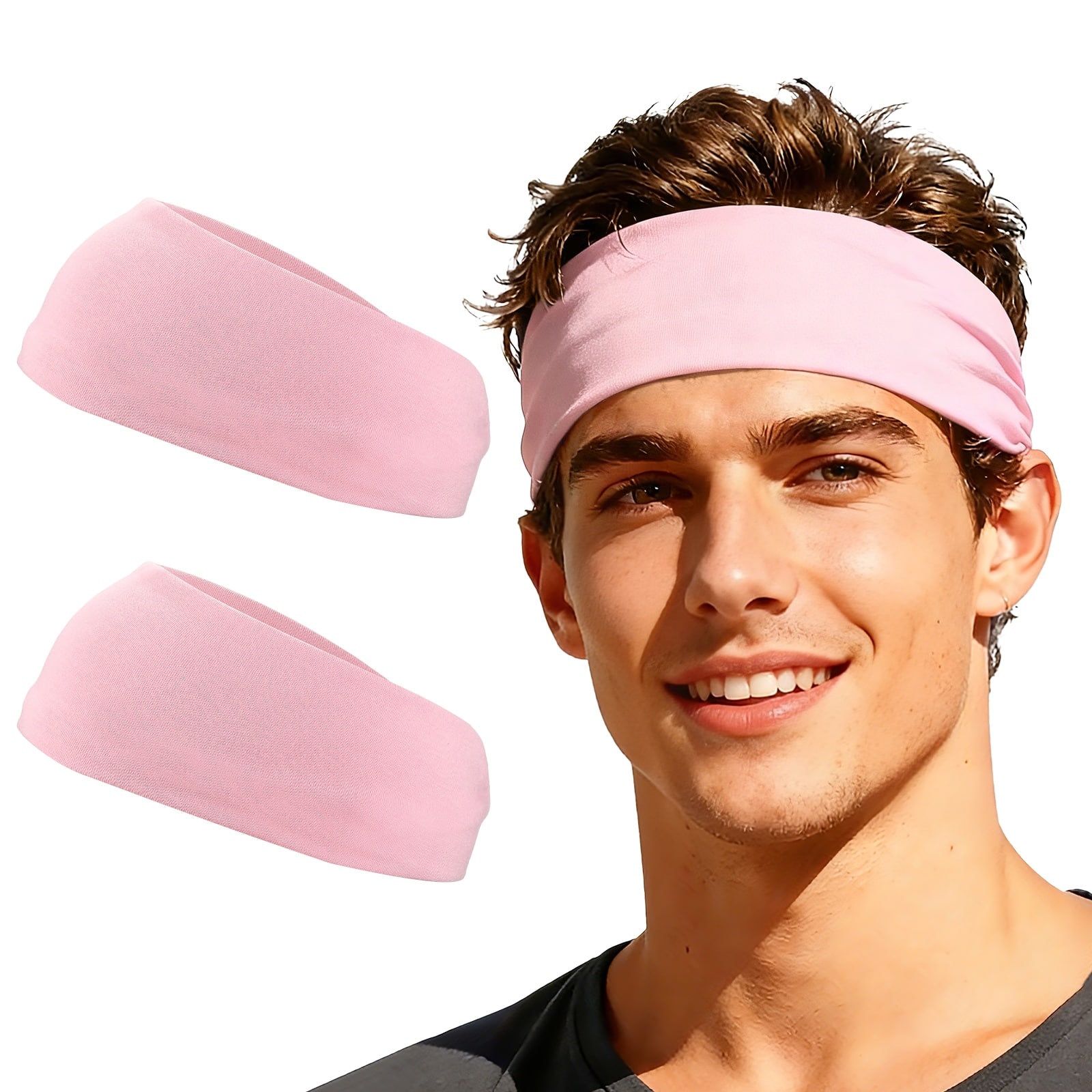 Unique Bargains - Sport Headbands for Men & Women, Stretchy Sweatband Absorbent Headbands, 2pcs - For Yoga/Sports/Running/Fitness/Cycling - Light Pale Pink price history on PriceWatchPro
