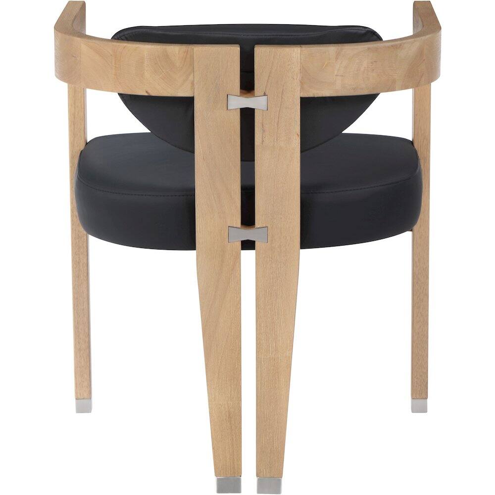 Alt View 2. Meridian Furniture - Carlyle Black Vegan Leather Dining Chair - Black.