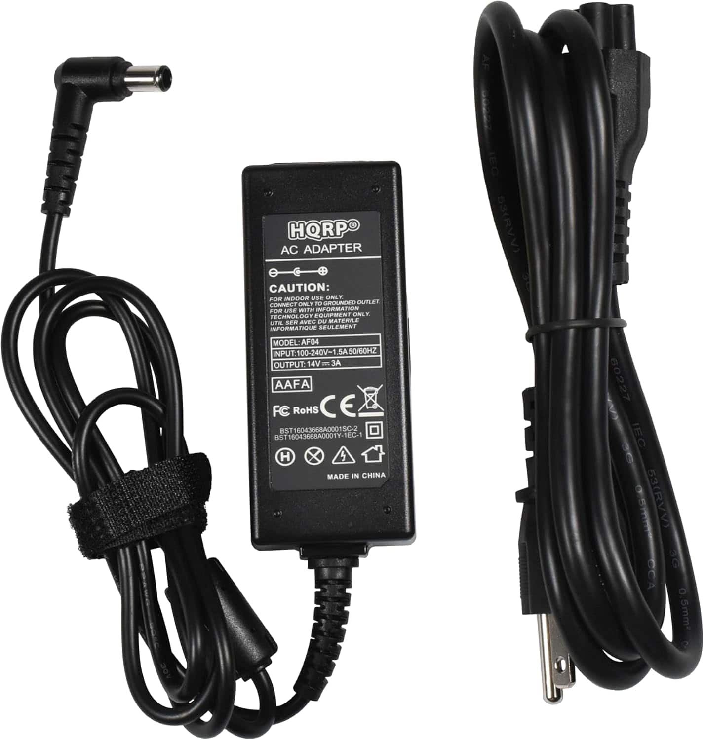 HQRP - 14V 3A 6.0x4.4mm Plug AC Adapter for Samsung 15" 17" 18" 19" 20" 22" 23" 24" 27" Screen S22A300B S20A350B Monitor