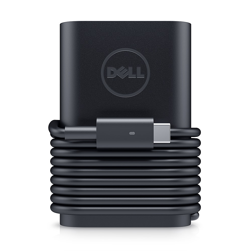 Front. Dell - 45-Watt 3-Prong AC Adapter with 1 meter Power Cord - Black.