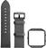 Alt View 13. Platinum™ - Leather Band Stainless Steel And Leather Watch Strap for Fitbit Blaze - Black.