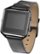 Left Zoom. Platinum™ - Leather Band Stainless Steel And Leather Watch Strap for Fitbit Blaze - Black.