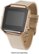 Left Zoom. Platinum™ - Leather Band Stainless Steel and Leather Watch Strap for Fitbit Blaze - Blush.