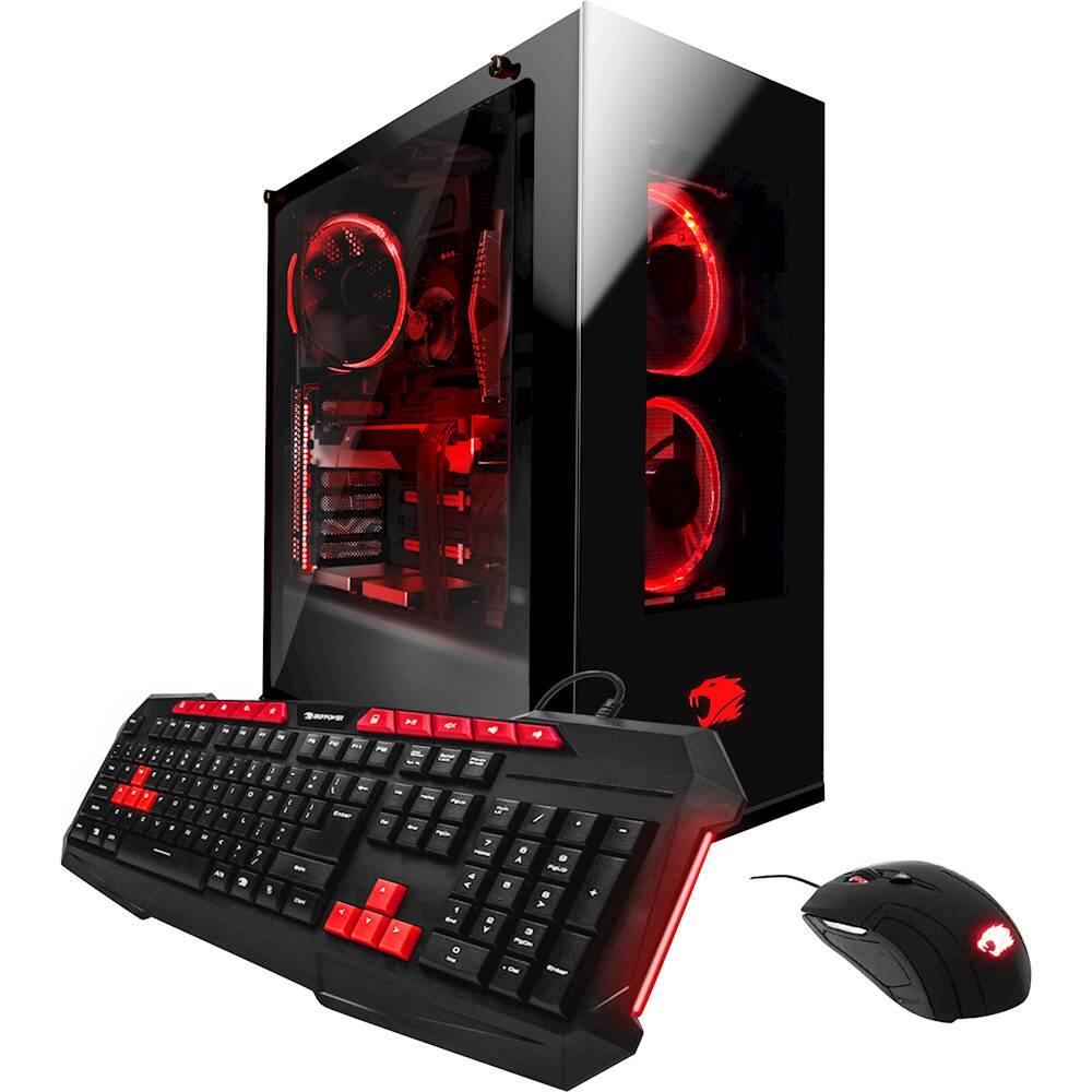iBUYPOWER - Desktop - Intel Core i7-7700K - 16GB Memory - NVIDIA GeForce GTX 1080 Ti - 240GB Solid State Drive + 3TB Hard Drive - Black/Red - Larger Front