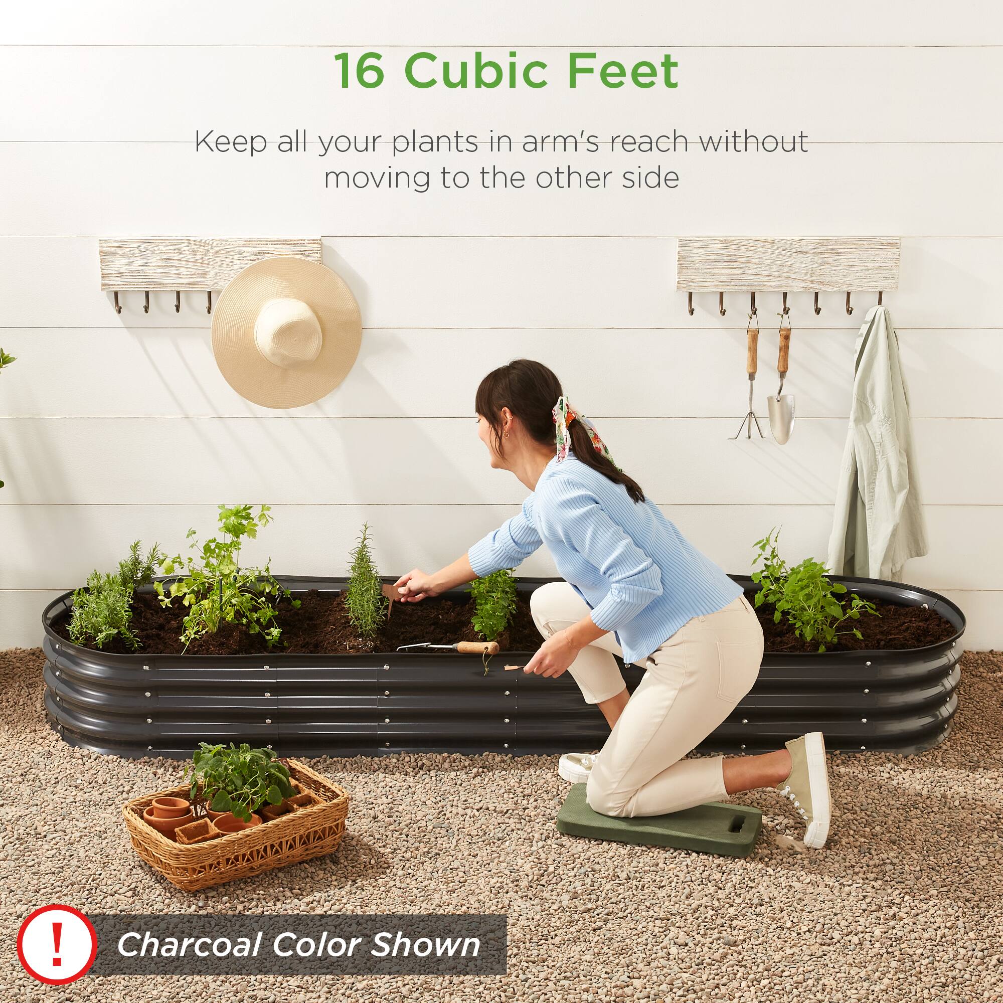 16 Cubic Feet

Keep all your plants in arm's reach without moving to the other side

Charcoal Color Shown