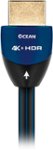 Front Zoom. AudioQuest - Ocean 4' 4K Ultra HD In-Wall HDMI Cable - Black with blue accents.