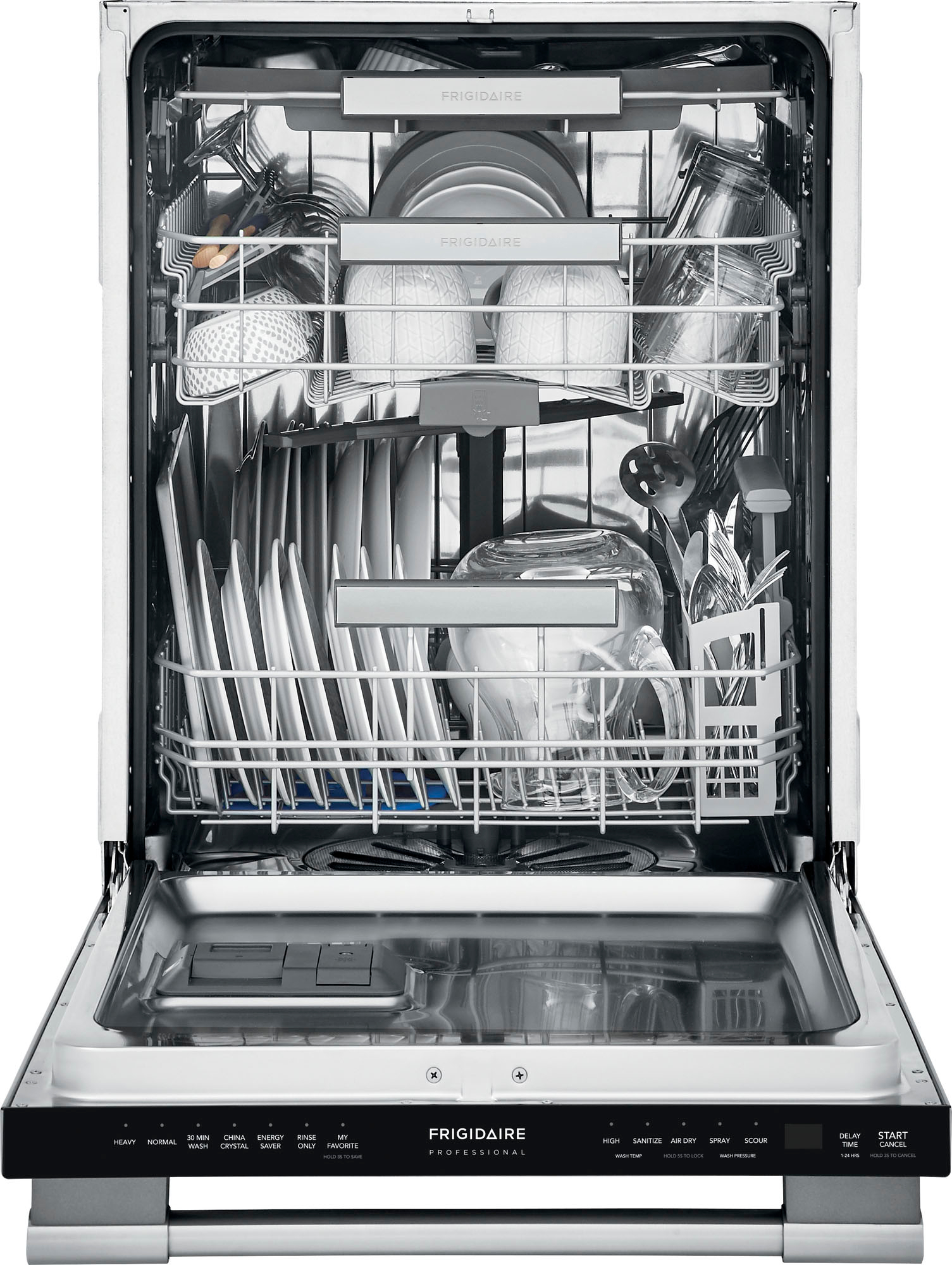 Angle View: Frigidaire Professional 24" Built-In Dishwasher - Stainless Steel