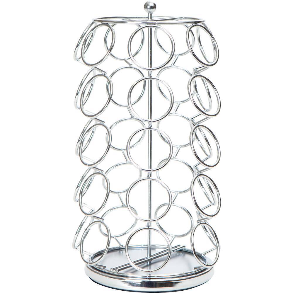 Angle. Mind Reader - Spinner 35 K-Cup Coffee Pods Carousel Storage - Silver.