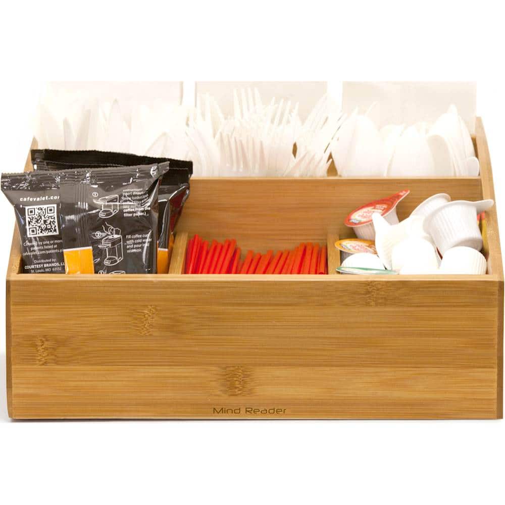 Best Buy: Mind Reader Square 9-Compartment Condiment Organizer Wood ...
