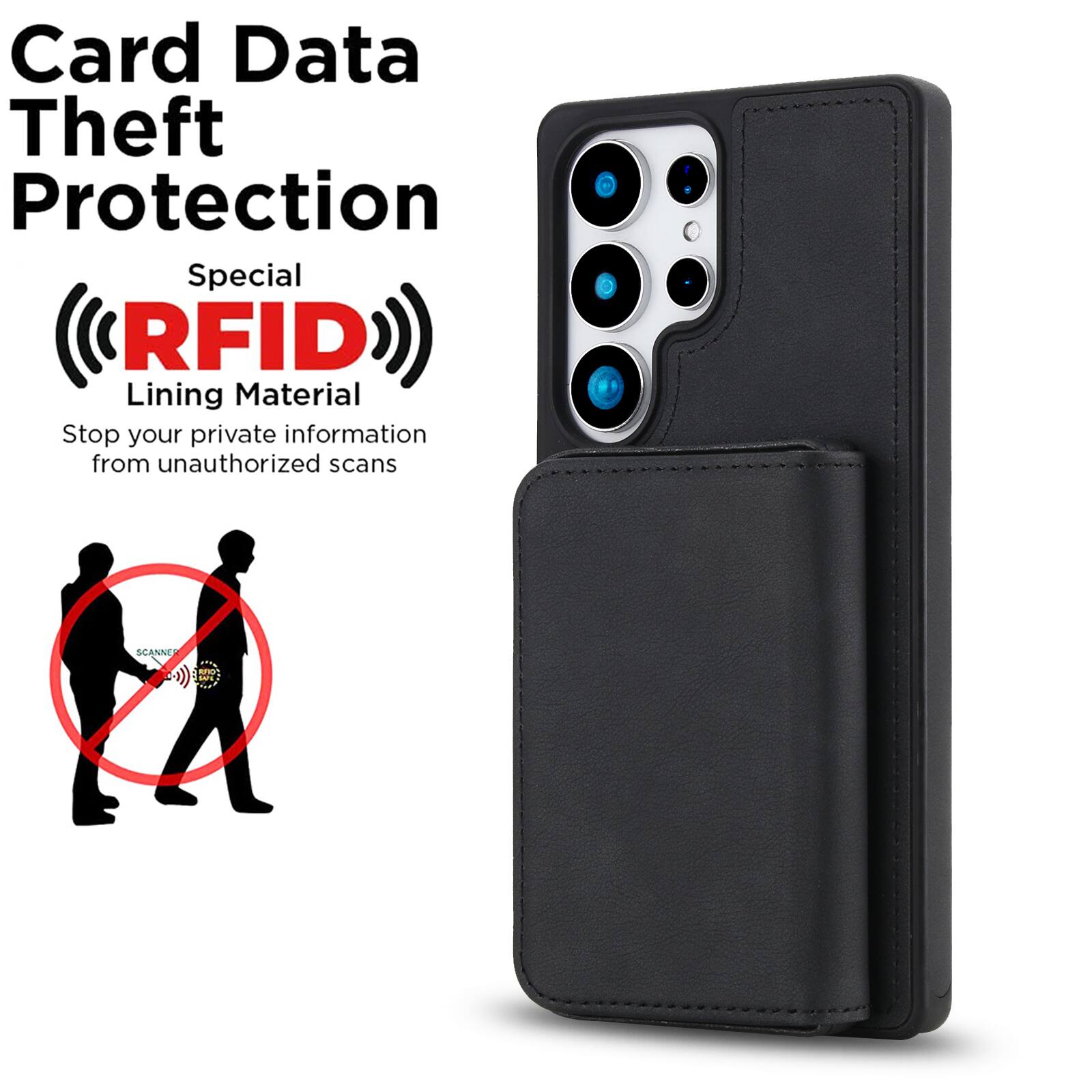 Card Data Theft Protection  
Special RFID Lining Material  
Stop your private information from unauthorized scans