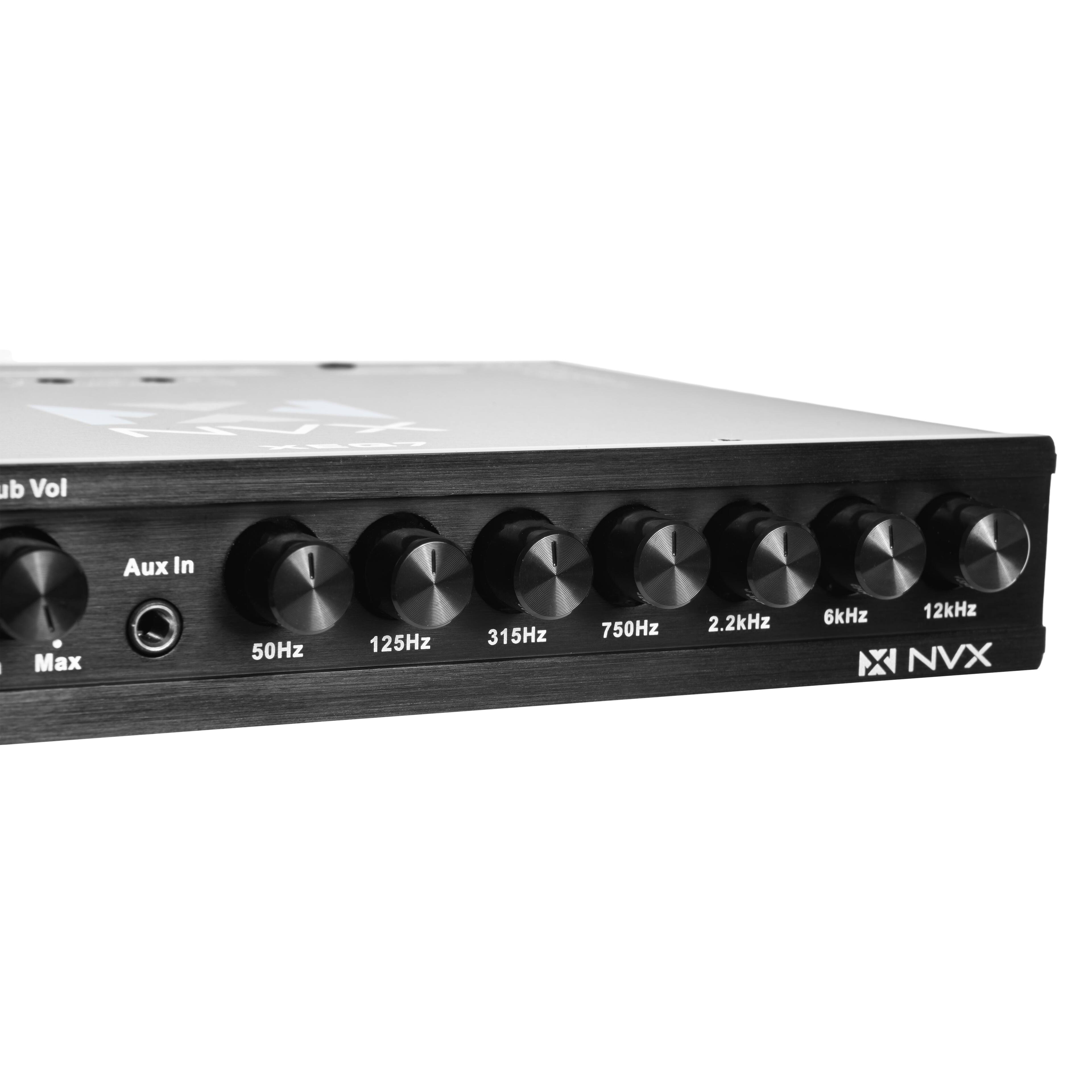 - Aux In
- Sub Vol
- Max
- 50Hz
- 125Hz
- 315Hz
- 750Hz
- 2.2kHz
- 6kHz
- 12kHz
- NVX