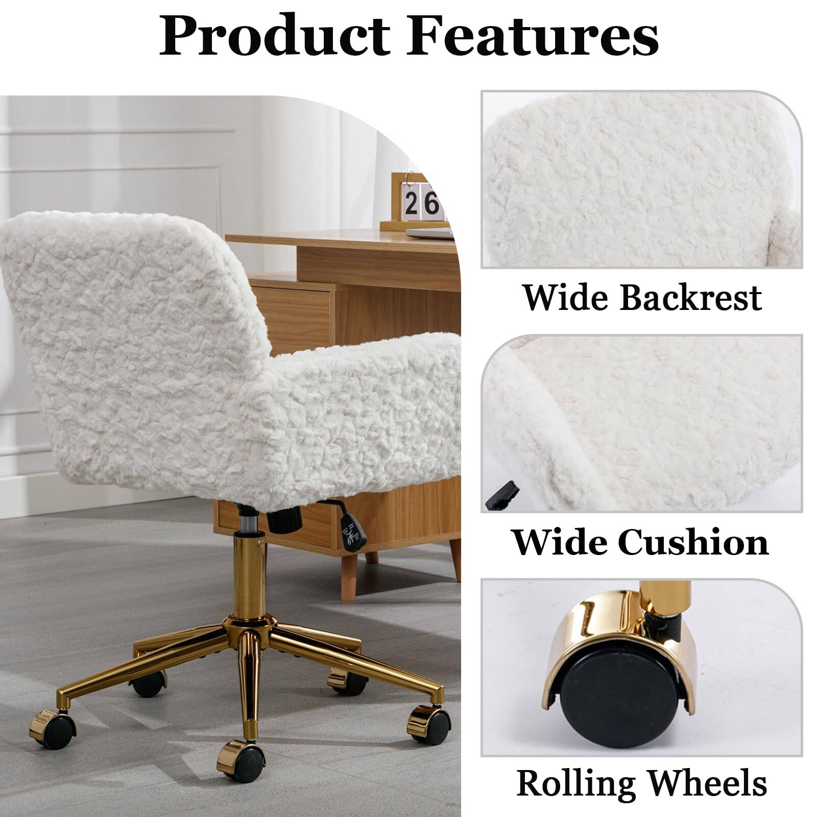 Product Features

- Wide Backrest
- Wide Cushion
- Rolling Wheels
