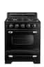 Unique Appliances - 30 in. Wide 4 burner Classic Retro 3.9 Cu. Ft. Freestanding Gas Convection Range - Midnight Black
