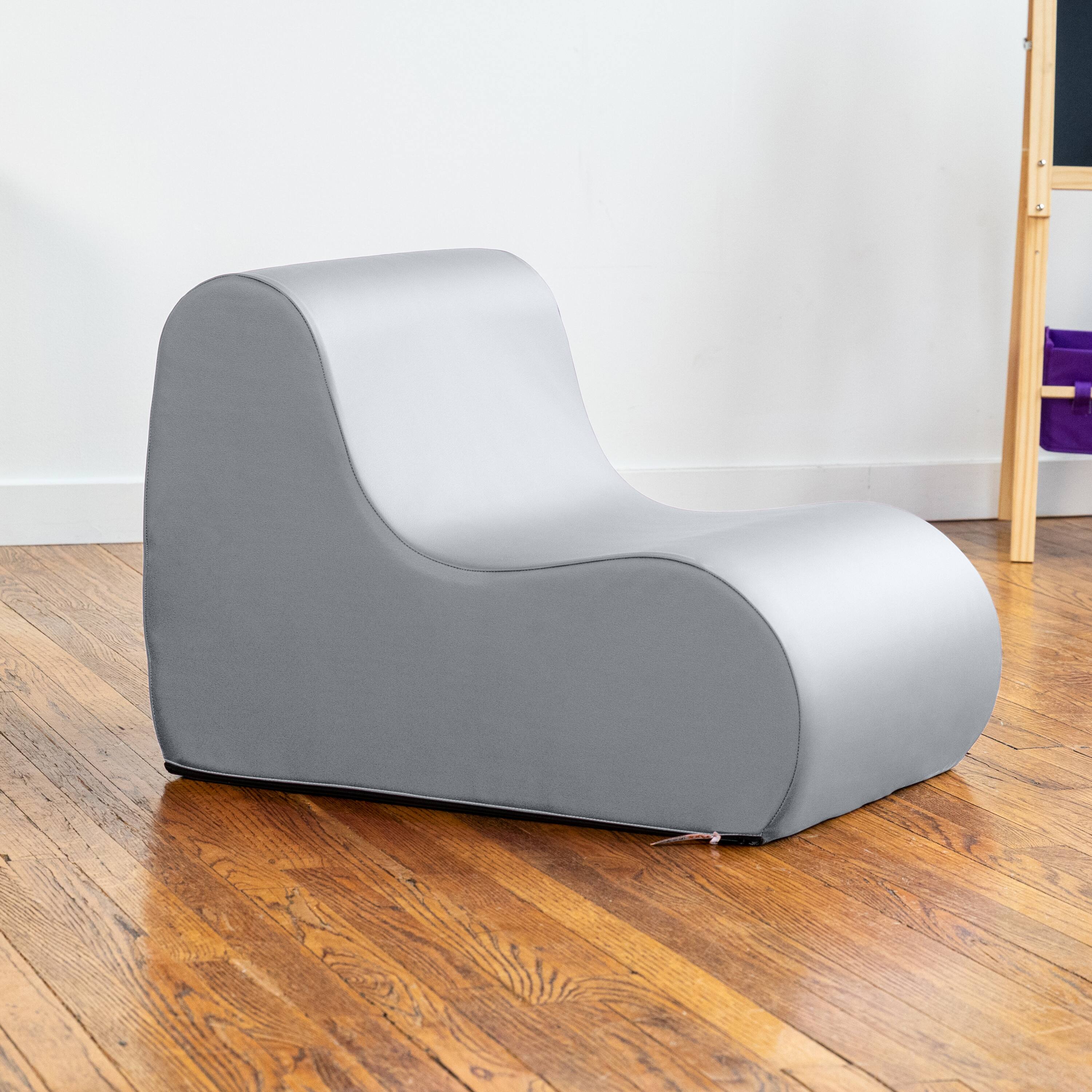 Alt View 1. Jaxx - Jaxx Midtown Small Classroom Soft Foam Chair - Premium Vinyl Cover, Submarine Grey - Submarine Grey.