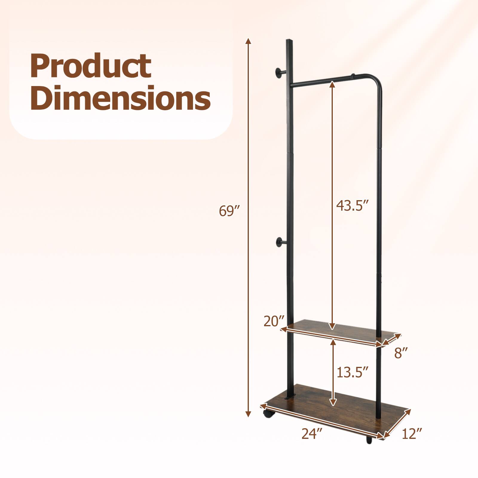 Product Dimensions: 69" x 43.5" x 20" x 13.5" x 8" x 24" x 12"