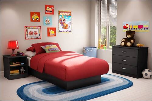 Alt View Standard 3. South Shore - Libra Collection 39" Twin Platform Bed.