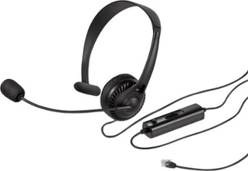Insignia™ - Landline Hands-Free Headset with RJ-9 Connection - Black - Front_Zoom