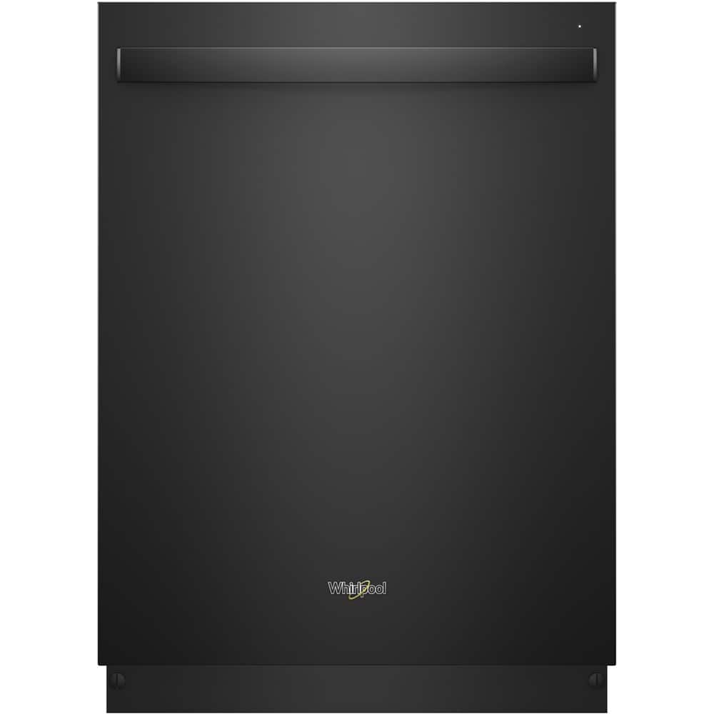 Front. Whirlpool - 24" Built-In Dishwasher - Black.
